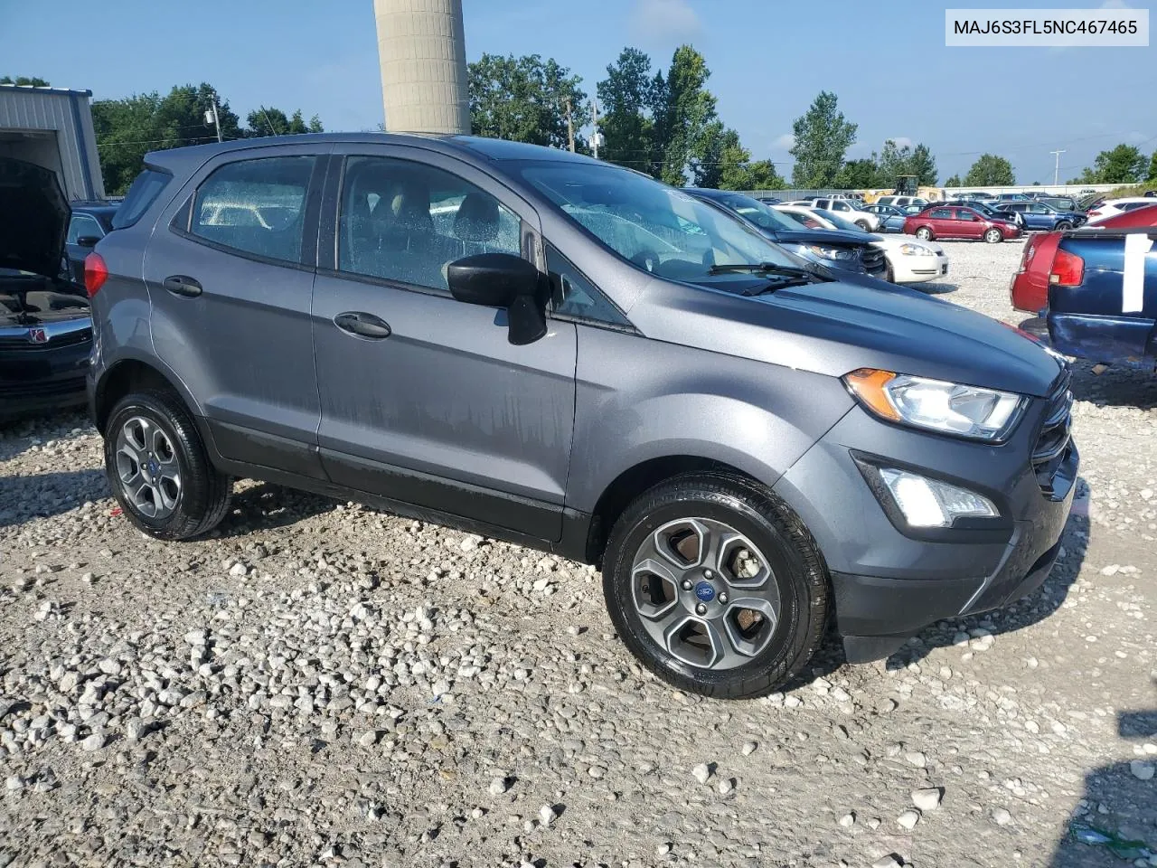 2022 Ford Ecosport S VIN: MAJ6S3FL5NC467465 Lot: 64810264