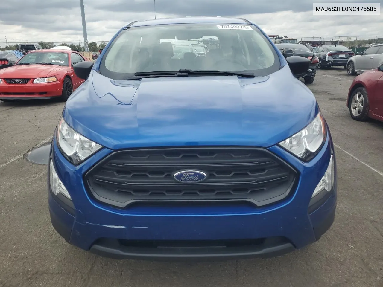 2022 Ford Ecosport S VIN: MAJ6S3FL0NC475585 Lot: 70749274