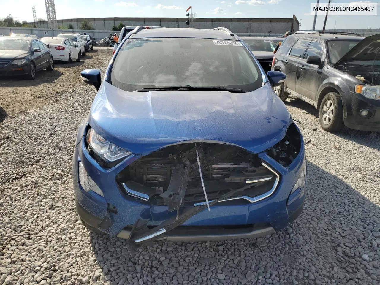 2022 Ford Ecosport Titanium VIN: MAJ6S3KL0NC465497 Lot: 70780244