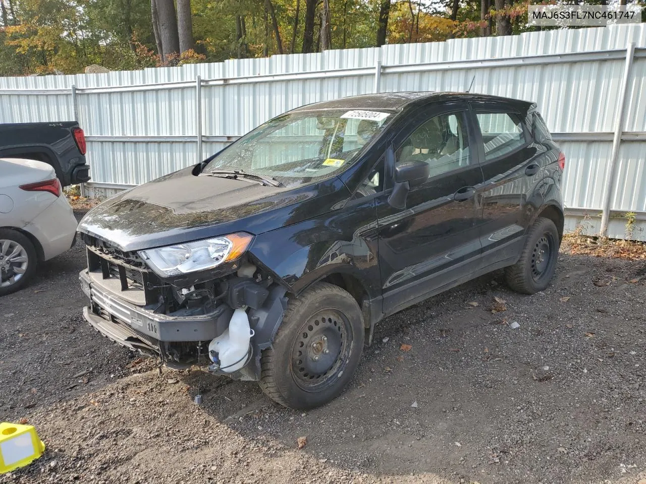 2022 Ford Ecosport S VIN: MAJ6S3FL7NC461747 Lot: 72505004