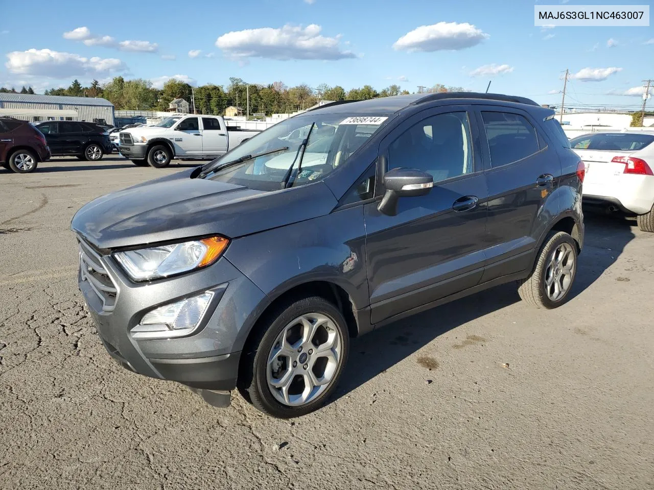 2022 Ford Ecosport Se VIN: MAJ6S3GL1NC463007 Lot: 73698744