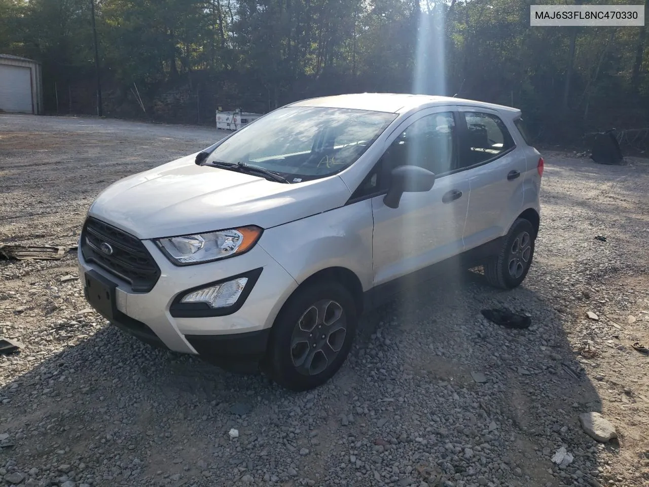 2022 Ford Ecosport S VIN: MAJ6S3FL8NC470330 Lot: 74510954