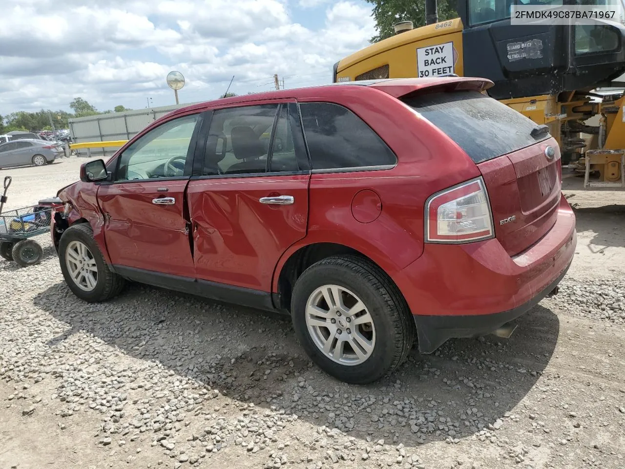 2007 Ford Edge Sel Plus VIN: 2FMDK49C87BA71967 Lot: 66469564