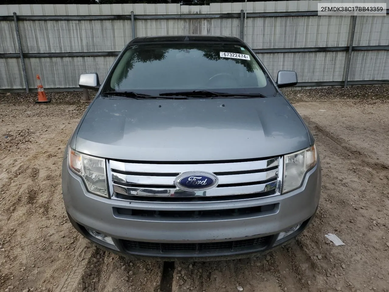 2007 Ford Edge Sel VIN: 2FMDK38C17BB43359 Lot: 67322474