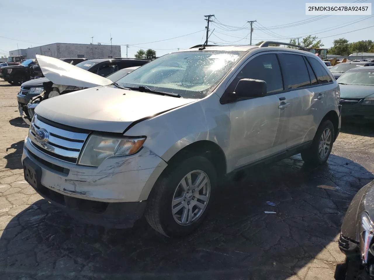 2007 Ford Edge Se VIN: 2FMDK36C47BA92457 Lot: 70079784