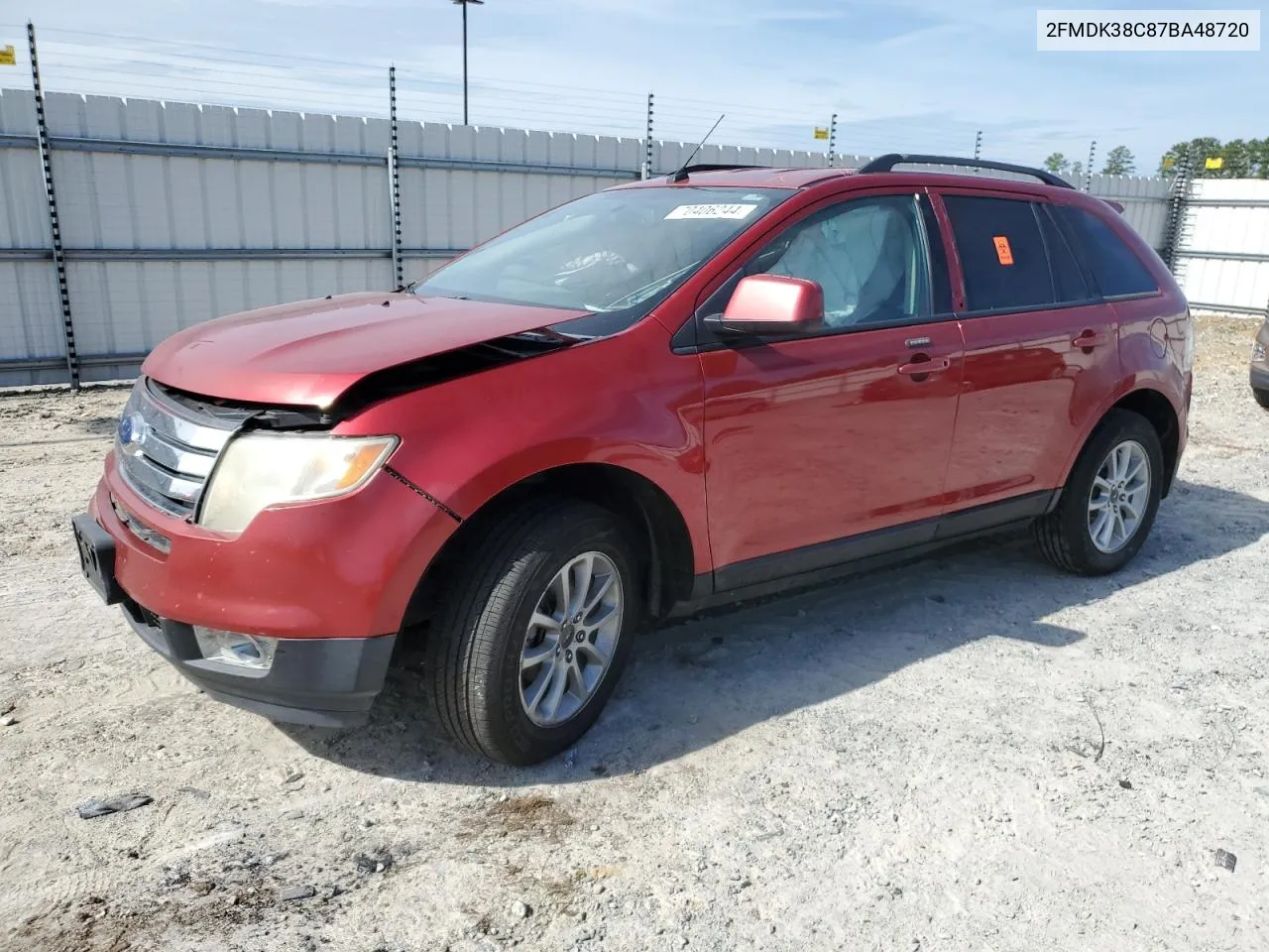 2007 Ford Edge Sel VIN: 2FMDK38C87BA48720 Lot: 70406244