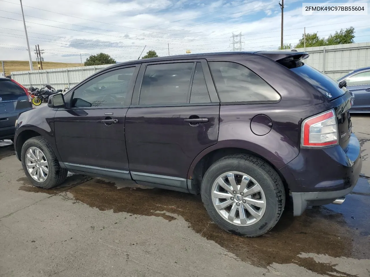 2007 Ford Edge Sel Plus VIN: 2FMDK49C97BB55604 Lot: 71312964