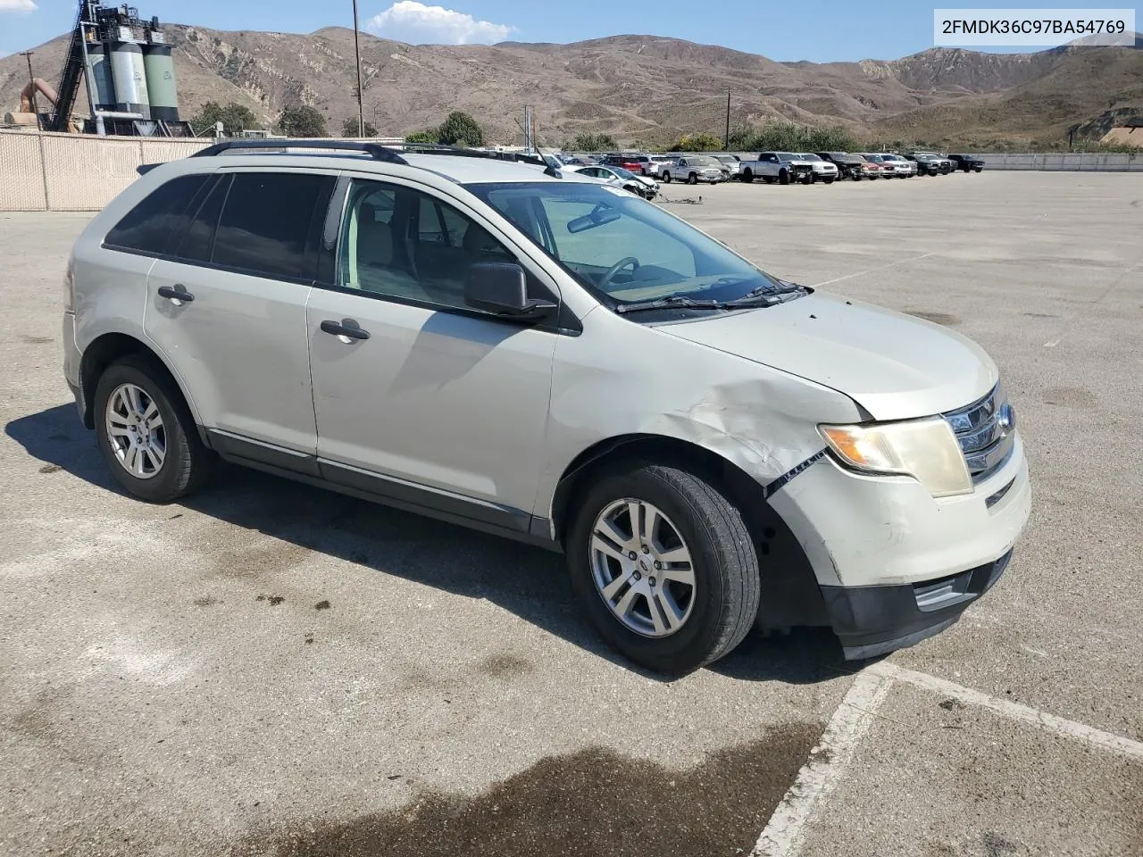 2007 Ford Edge Se VIN: 2FMDK36C97BA54769 Lot: 74321354