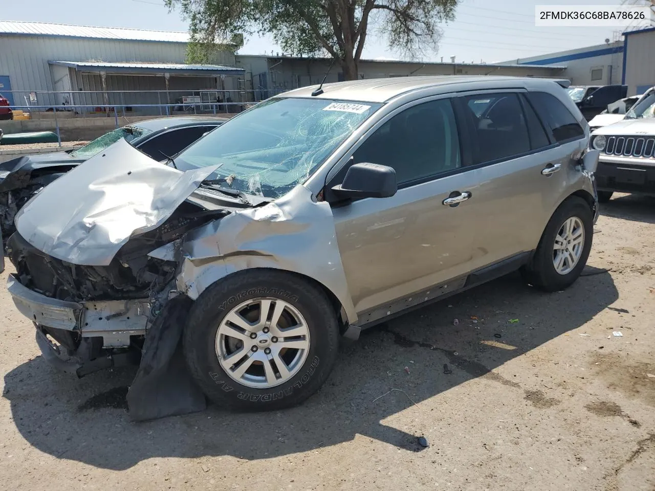 2008 Ford Edge Se VIN: 2FMDK36C68BA78626 Lot: 64185744