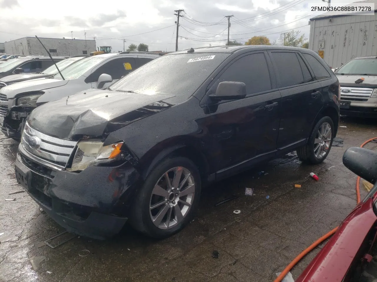 2008 Ford Edge Se VIN: 2FMDK36C88BB17278 Lot: 75674954