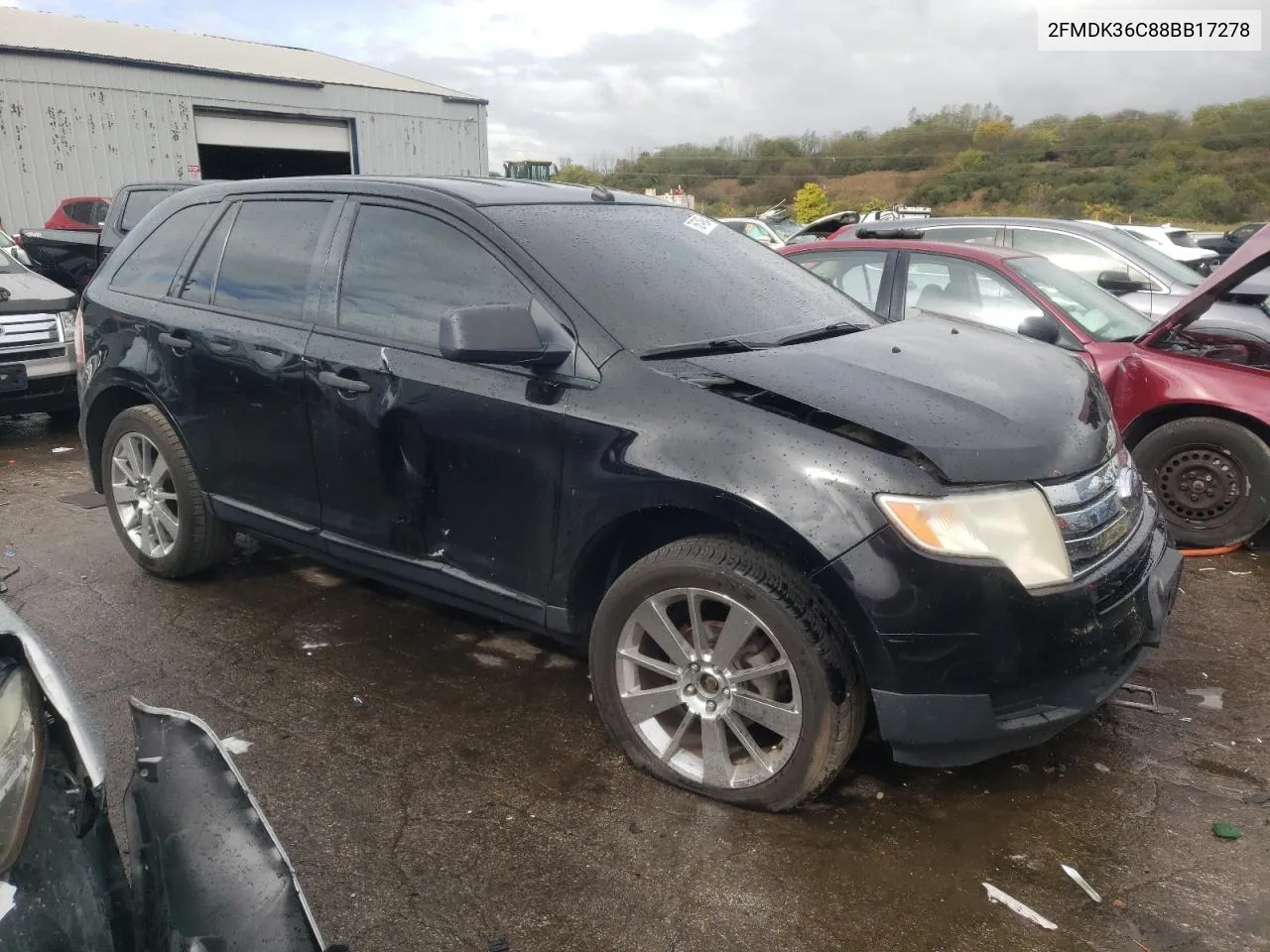 2008 Ford Edge Se VIN: 2FMDK36C88BB17278 Lot: 75674954