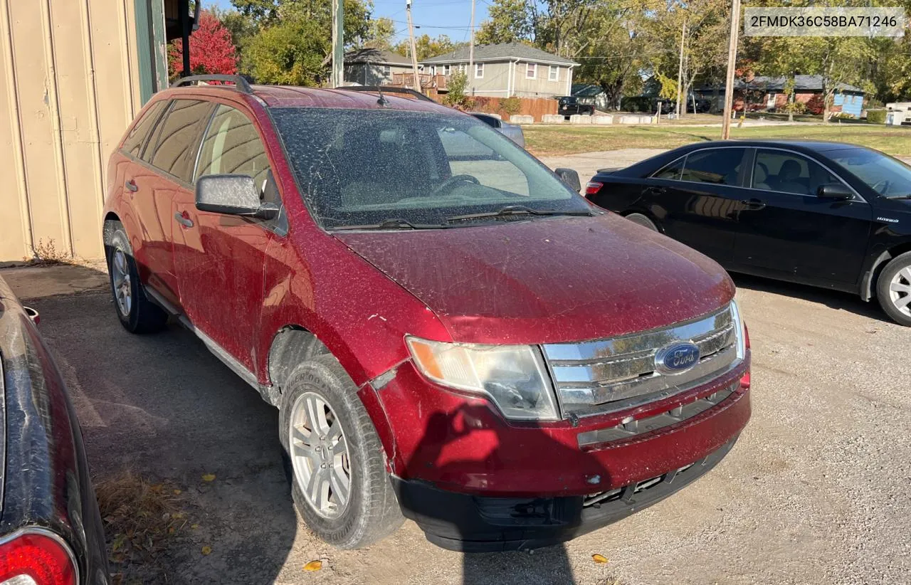 2008 Ford Edge Se VIN: 2FMDK36C58BA71246 Lot: 77773704