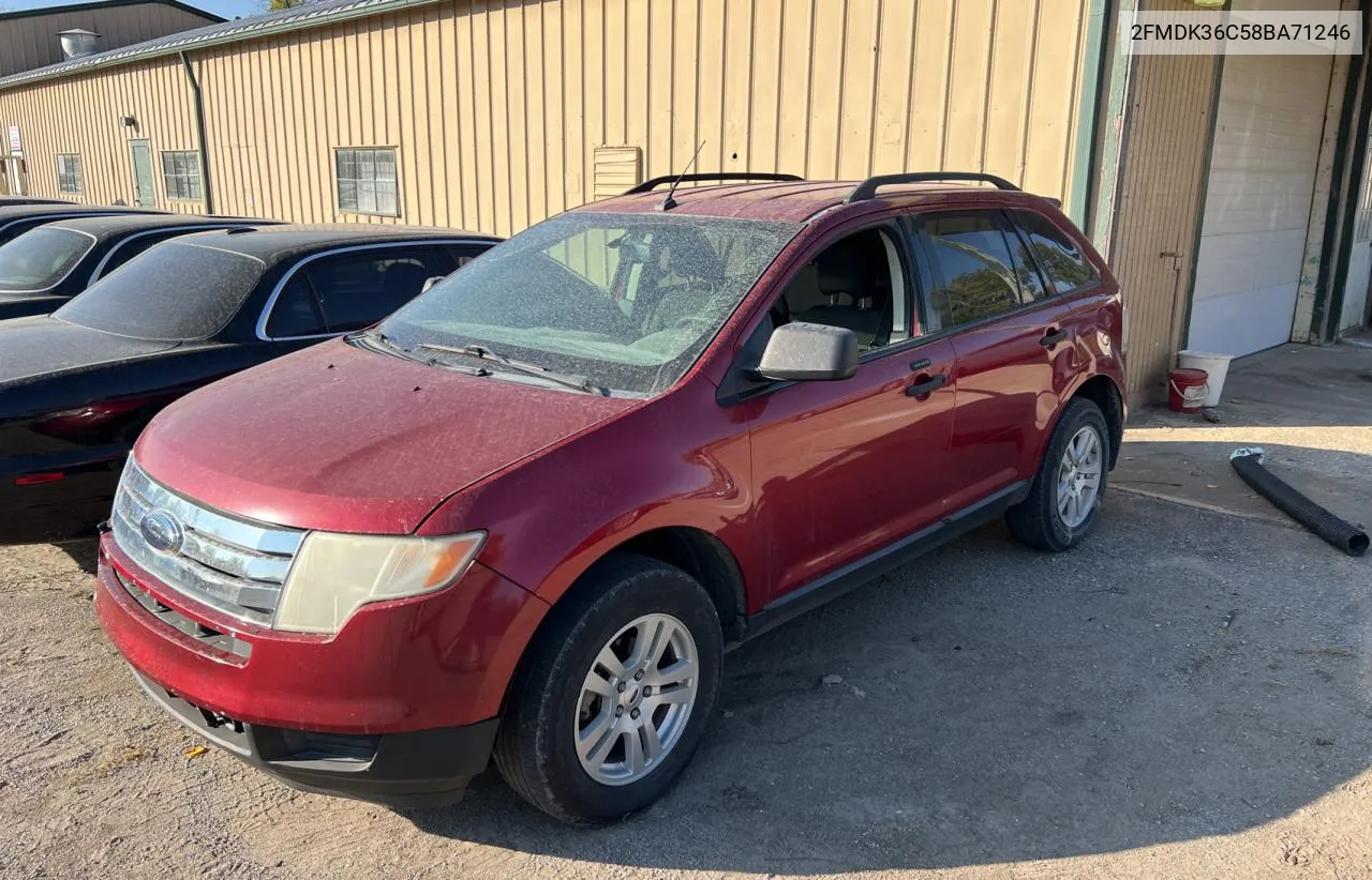 2008 Ford Edge Se VIN: 2FMDK36C58BA71246 Lot: 77773704