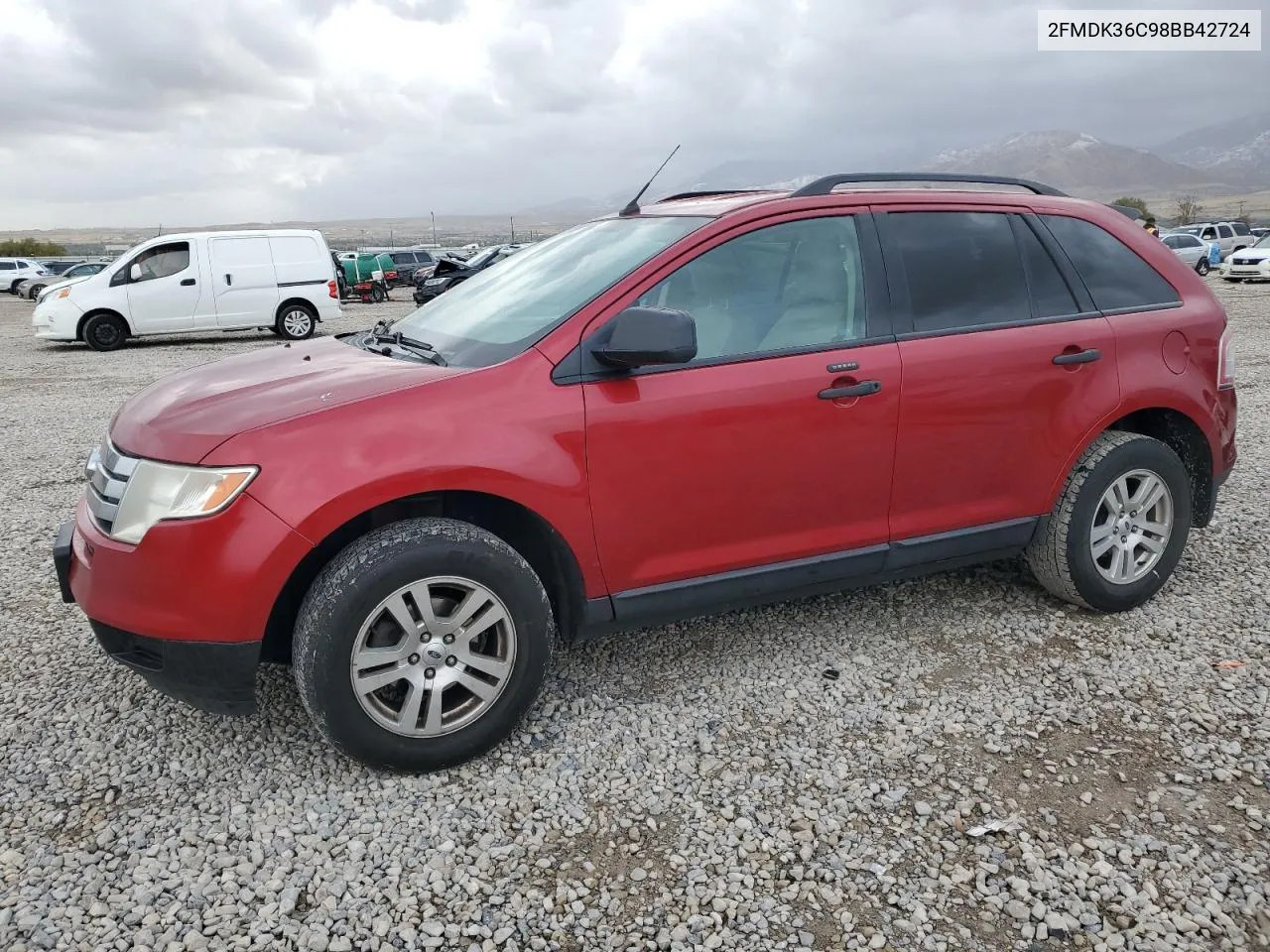 2008 Ford Edge Se VIN: 2FMDK36C98BB42724 Lot: 78228714