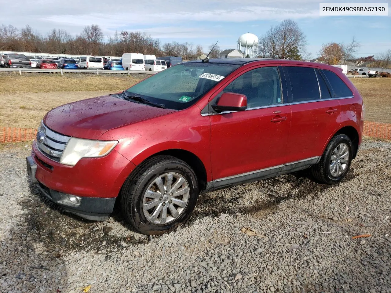 2008 Ford Edge Limited VIN: 2FMDK49C98BA57190 Lot: 81249974