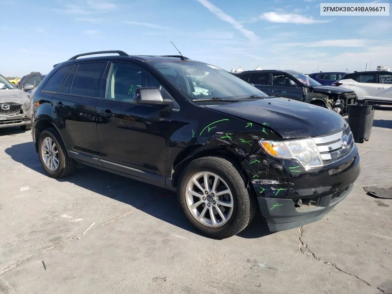 2009 Ford Edge Sel VIN: 2FMDK38C49BA96671 Lot: 77088454