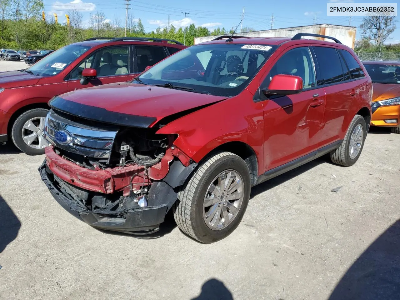 2010 Ford Edge Sel VIN: 2FMDK3JC3ABB62352 Lot: 49273424