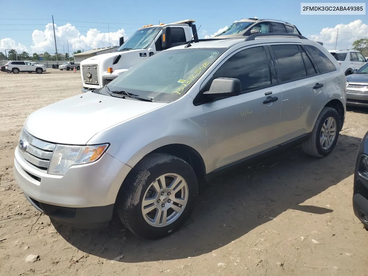 2010 Ford Edge Se VIN: 2FMDK3GC2ABA49385 Lot: 73731254