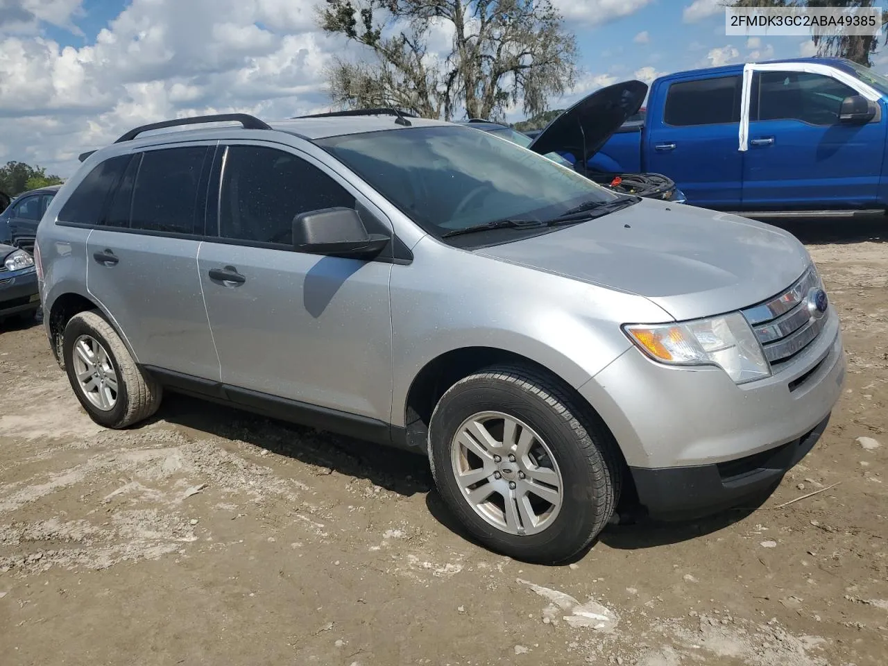 2010 Ford Edge Se VIN: 2FMDK3GC2ABA49385 Lot: 73731254