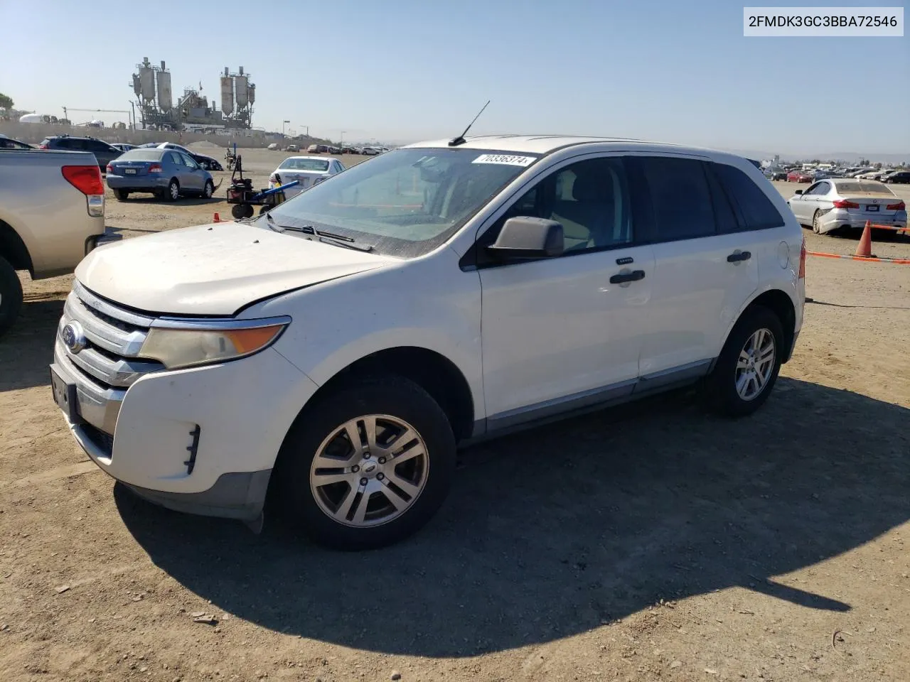 2011 Ford Edge Se VIN: 2FMDK3GC3BBA72546 Lot: 70336374