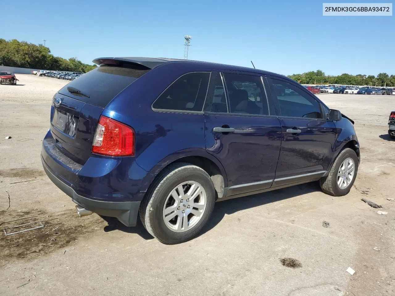 2011 Ford Edge Se VIN: 2FMDK3GC6BBA93472 Lot: 71386164