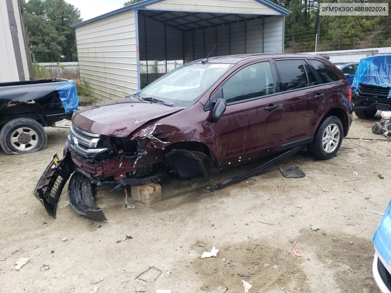 2011 Ford Edge Se VIN: 2FMDK3GC4BBB02024 Lot: 72175024