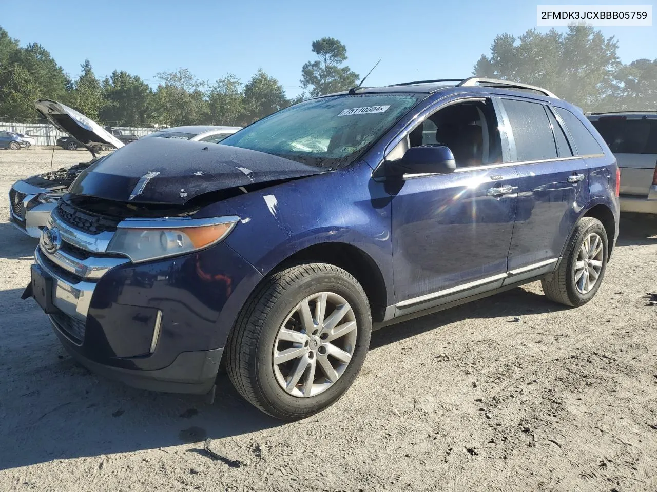 2011 Ford Edge Sel VIN: 2FMDK3JCXBBB05759 Lot: 75110504