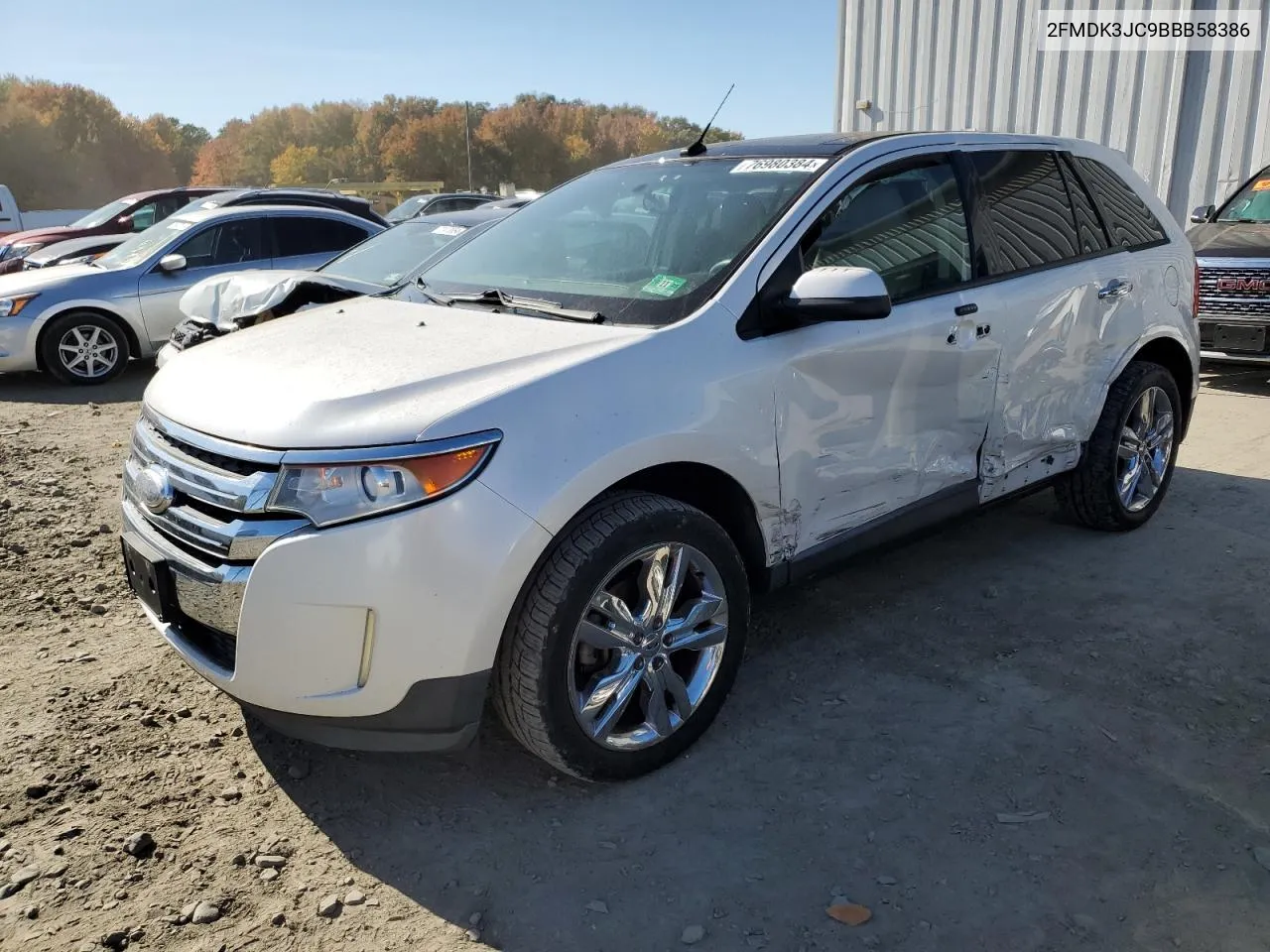 2011 Ford Edge Sel VIN: 2FMDK3JC9BBB58386 Lot: 76980384