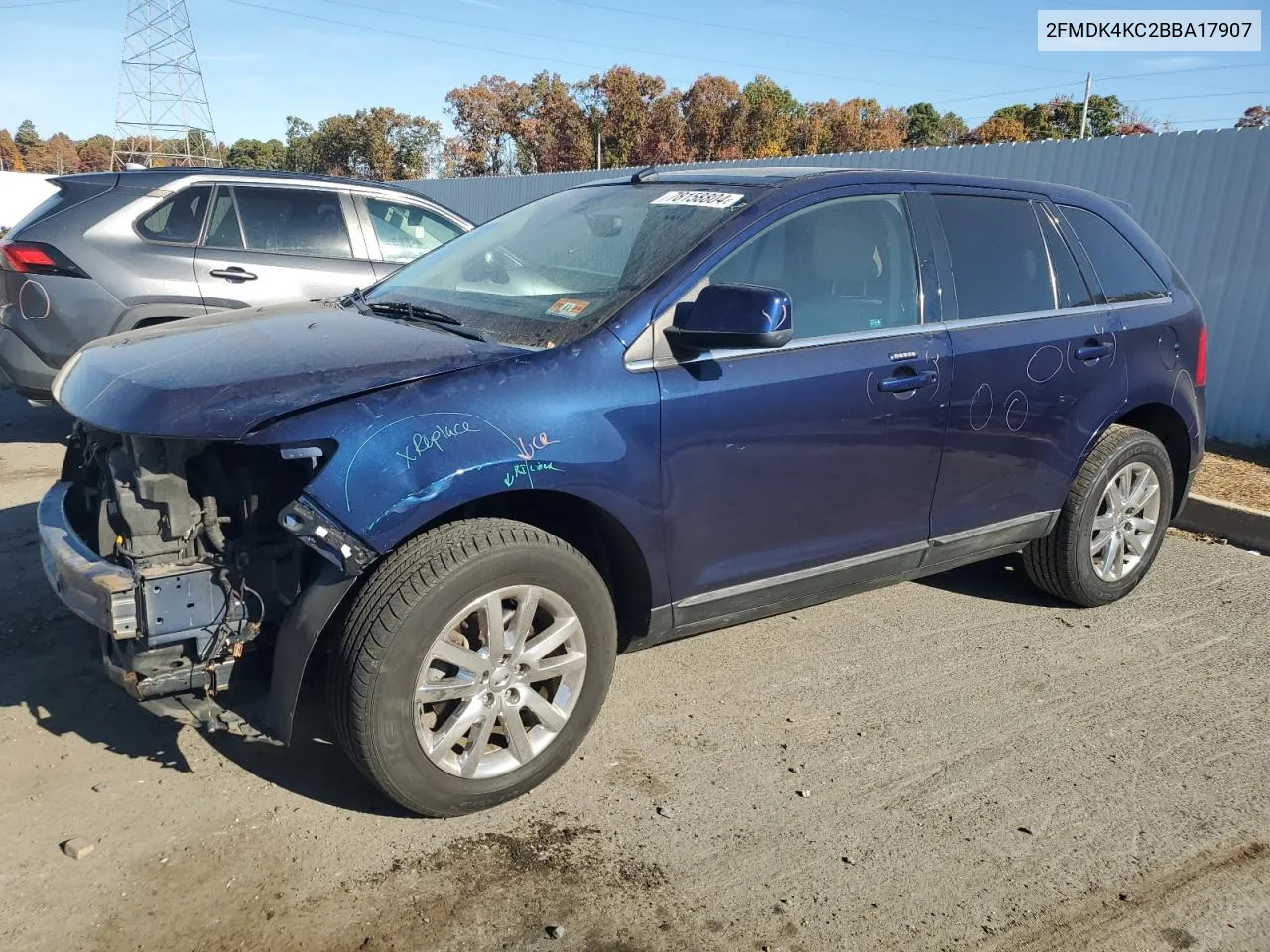 2011 Ford Edge Limited VIN: 2FMDK4KC2BBA17907 Lot: 78158804