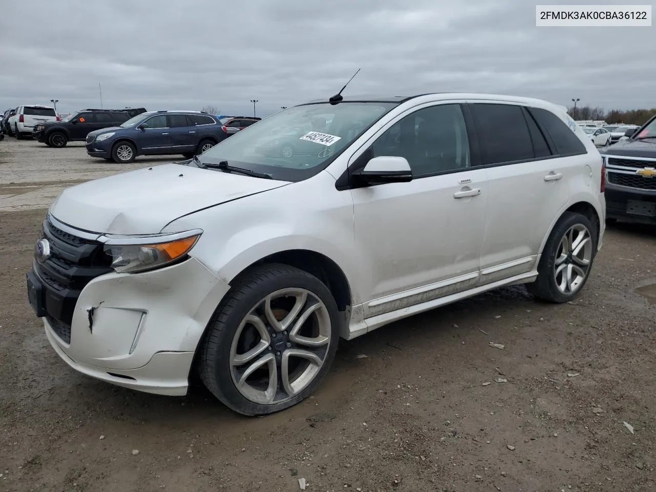 2012 Ford Edge Sport VIN: 2FMDK3AK0CBA36122 Lot: 44527434