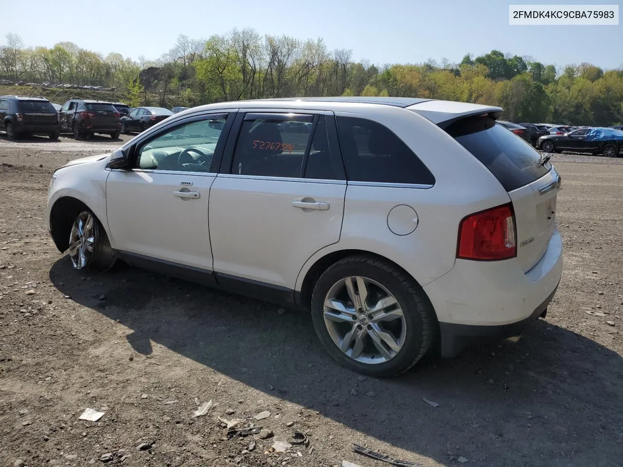 2012 Ford Edge Limited VIN: 2FMDK4KC9CBA75983 Lot: 52767514