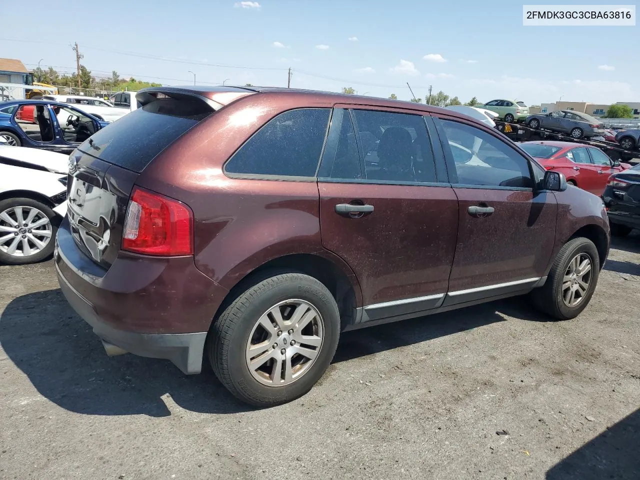 2012 Ford Edge Se VIN: 2FMDK3GC3CBA63816 Lot: 64239744