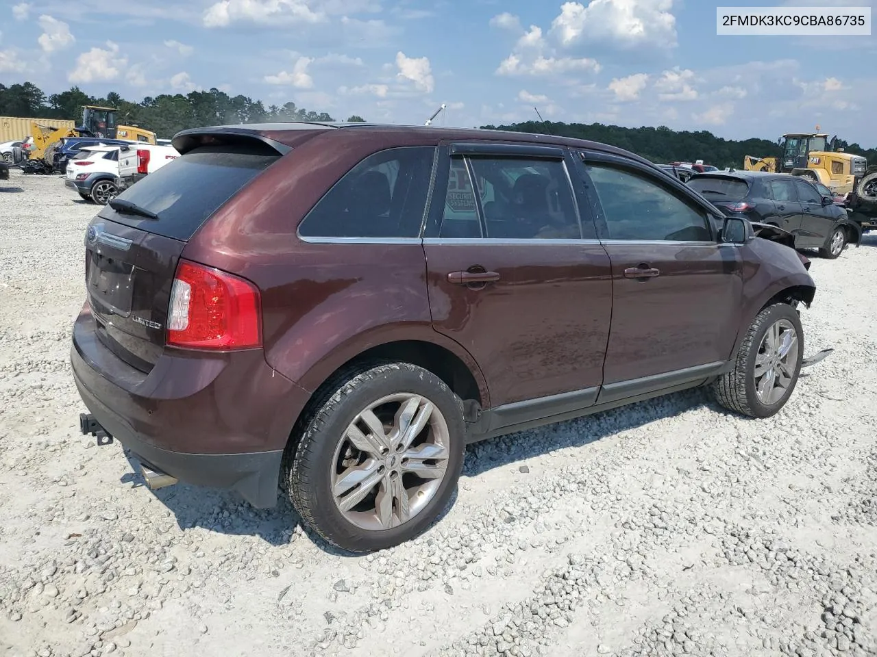 2012 Ford Edge Limited VIN: 2FMDK3KC9CBA86735 Lot: 72433404