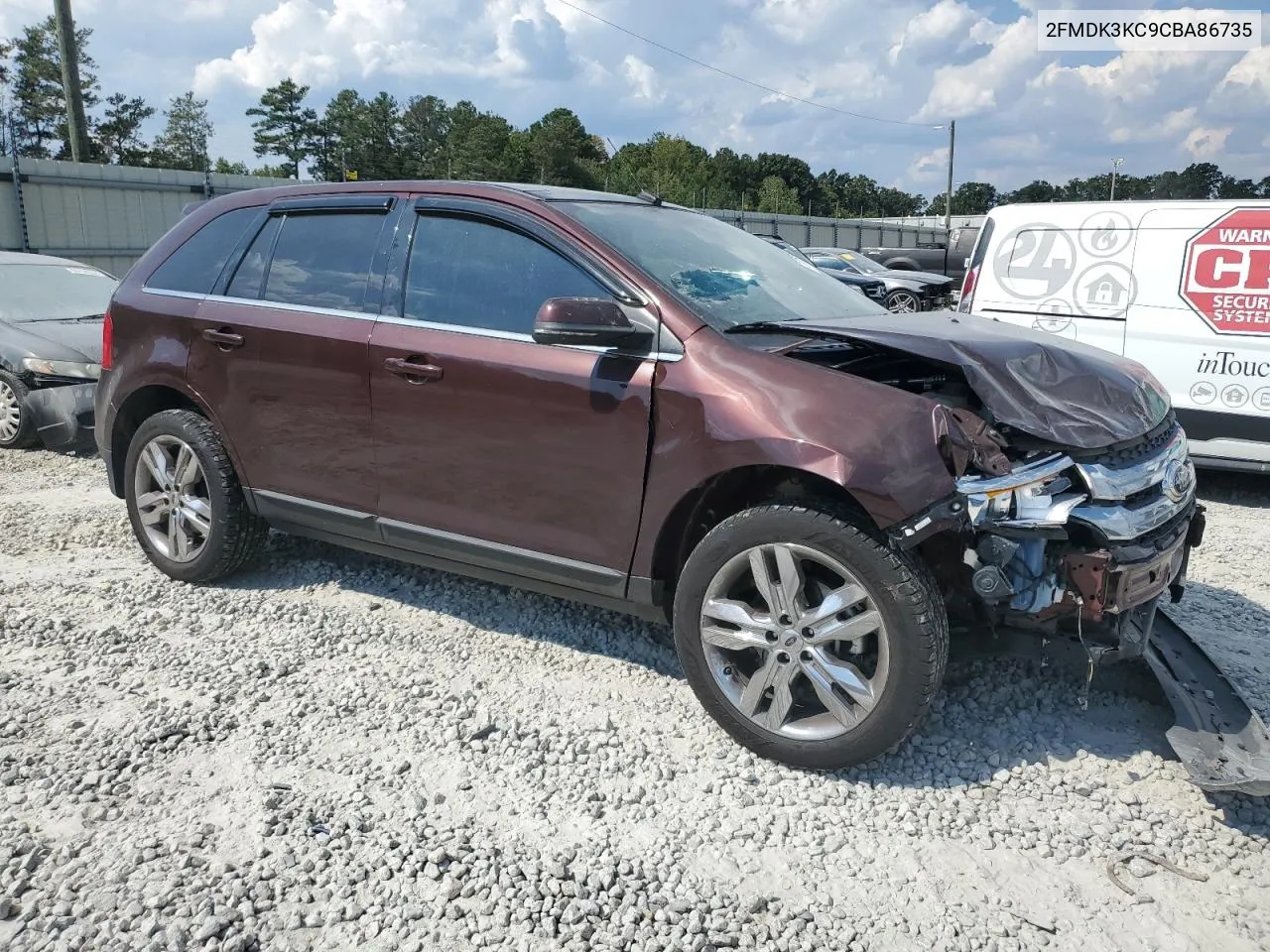 2012 Ford Edge Limited VIN: 2FMDK3KC9CBA86735 Lot: 72433404