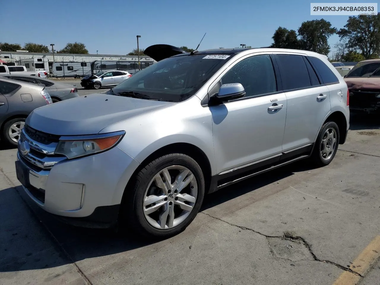 2012 Ford Edge Sel VIN: 2FMDK3J94CBA08353 Lot: 72757104