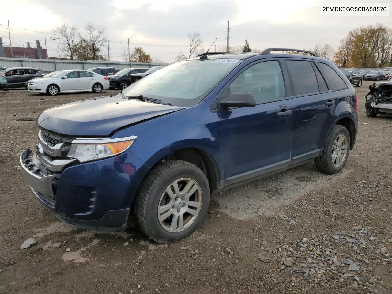 2012 Ford Edge Se VIN: 2FMDK3GC5CBA58570 Lot: 78143584