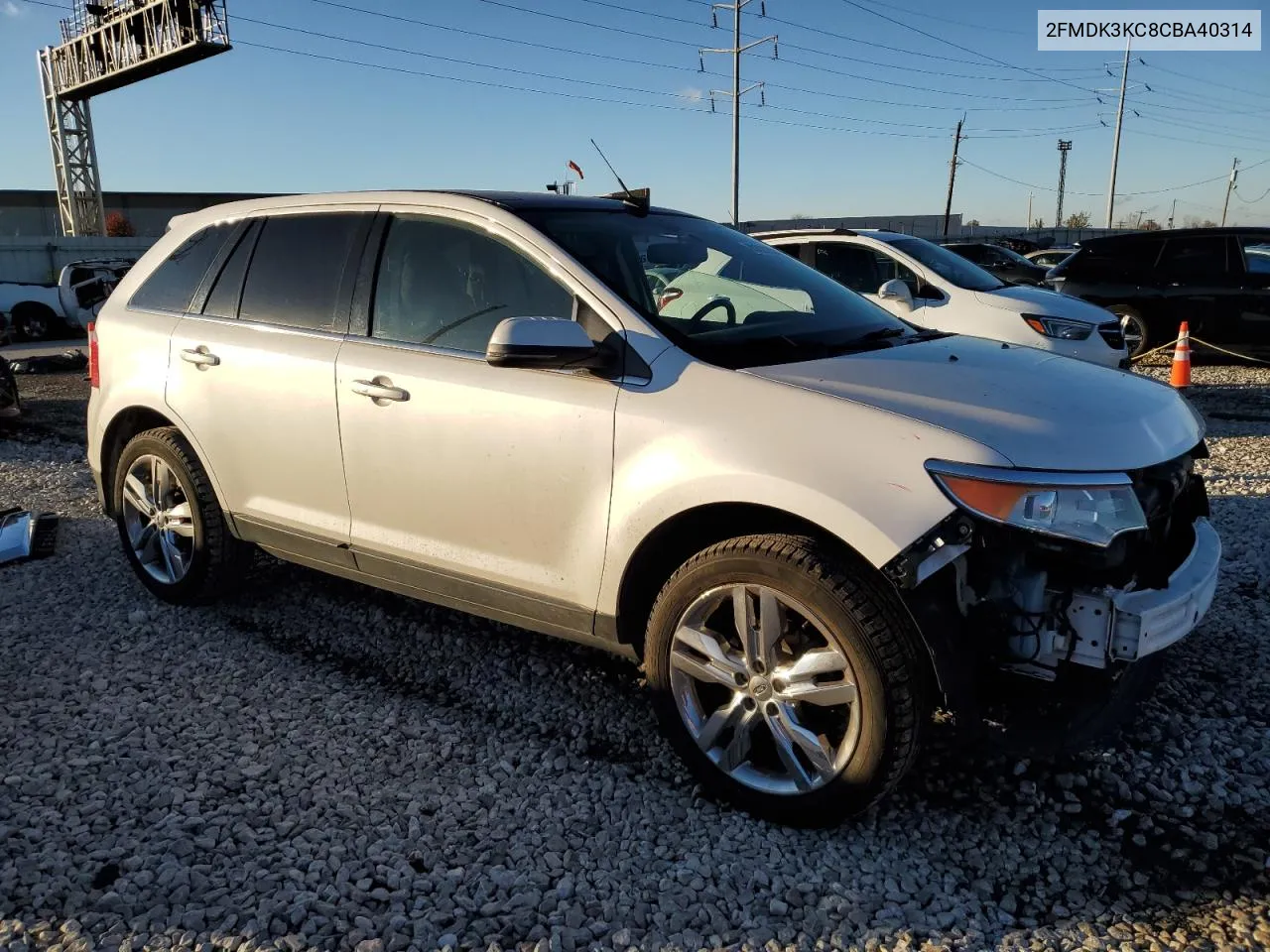 2012 Ford Edge Limited VIN: 2FMDK3KC8CBA40314 Lot: 80022584