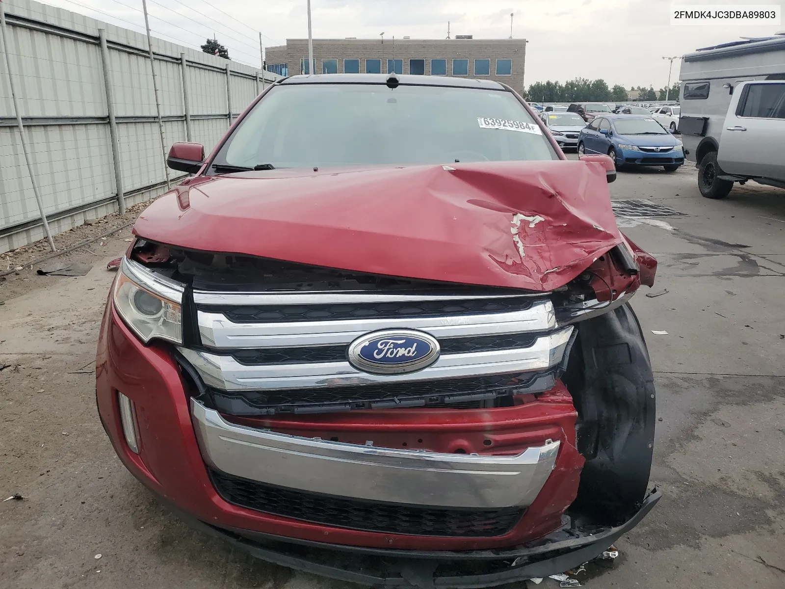 2013 Ford Edge Sel VIN: 2FMDK4JC3DBA89803 Lot: 63925984