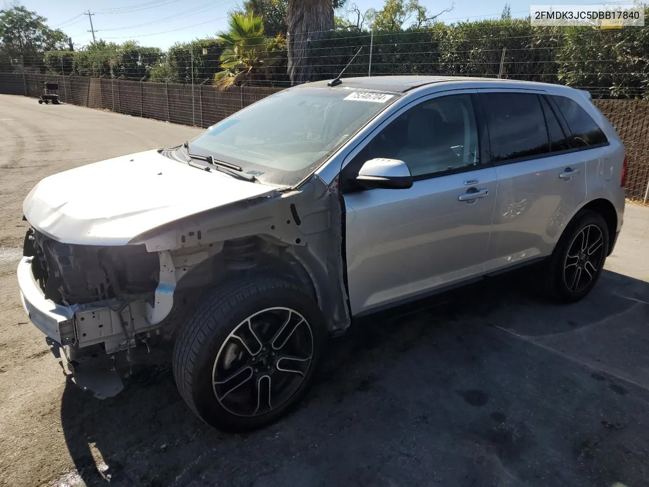 2013 Ford Edge Sel VIN: 2FMDK3JC5DBB17840 Lot: 75346704