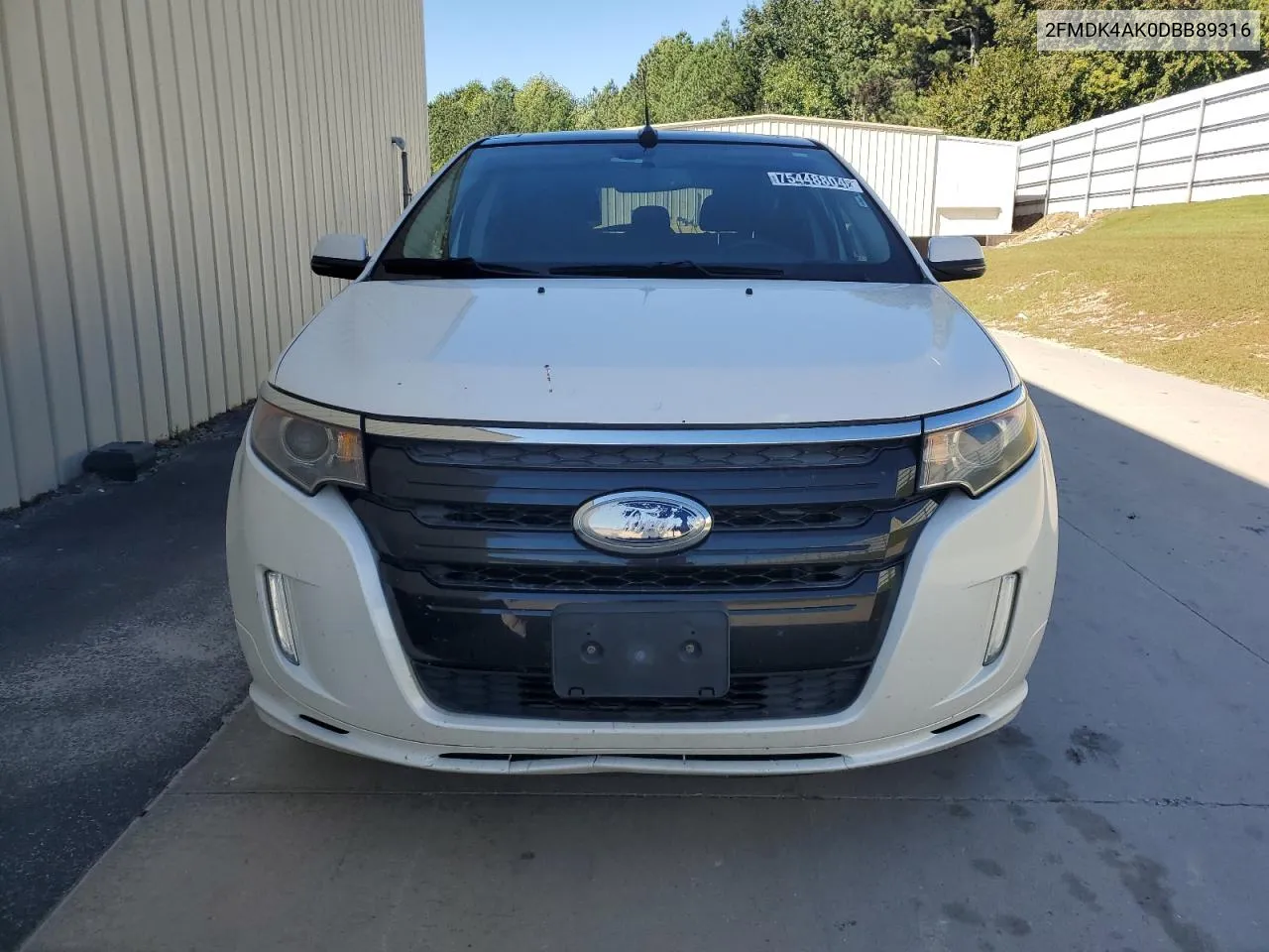 2013 Ford Edge Sport VIN: 2FMDK4AK0DBB89316 Lot: 75448804