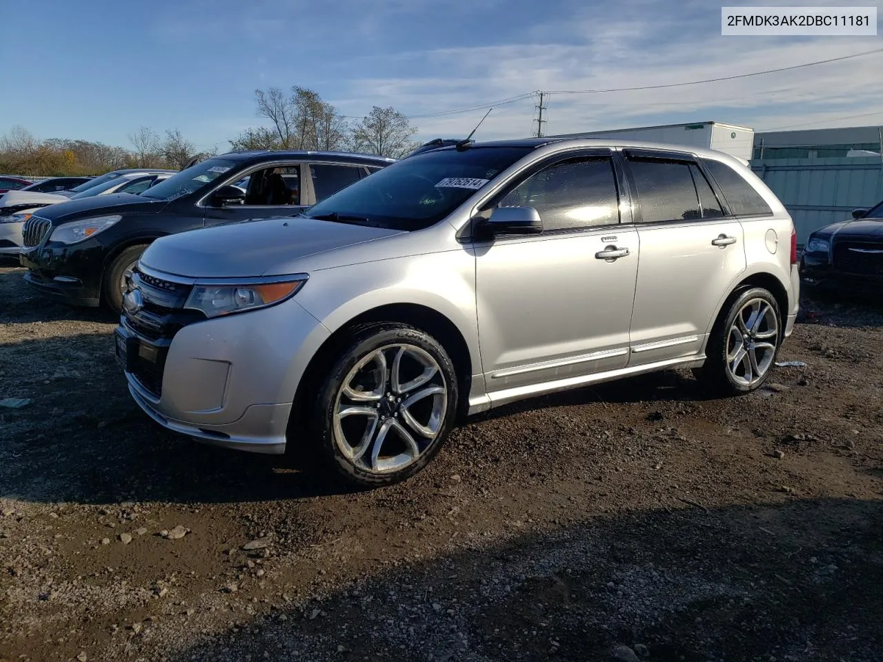 2013 Ford Edge Sport VIN: 2FMDK3AK2DBC11181 Lot: 79762614