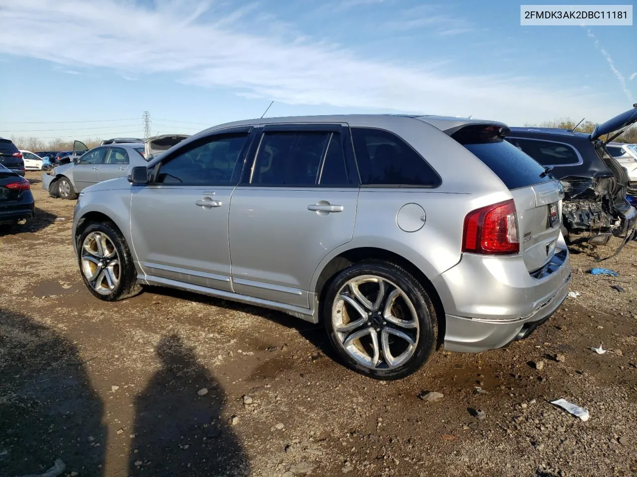 2013 Ford Edge Sport VIN: 2FMDK3AK2DBC11181 Lot: 79762614