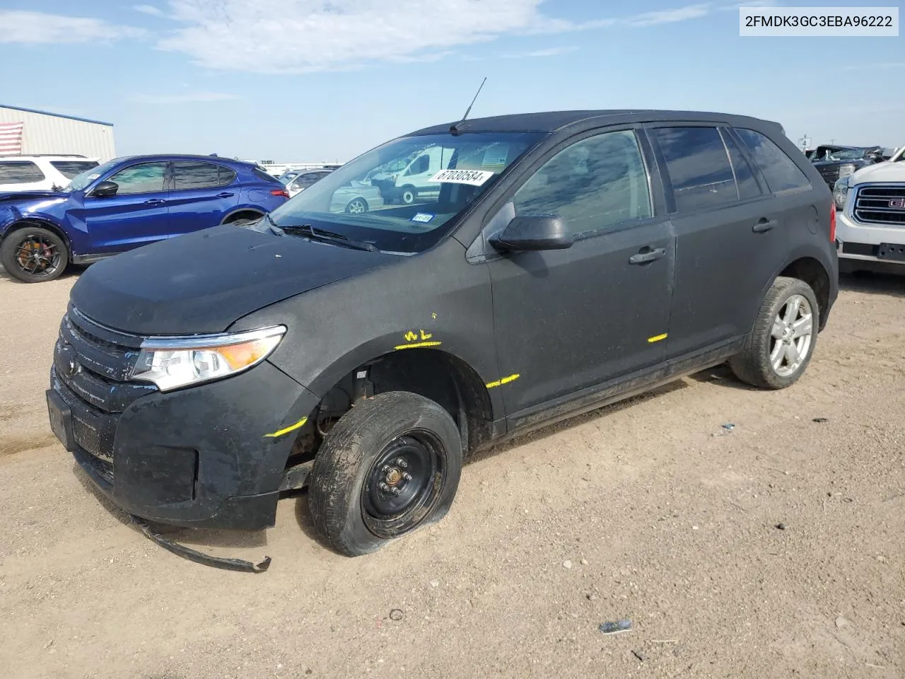 2014 Ford Edge Se VIN: 2FMDK3GC3EBA96222 Lot: 67030584