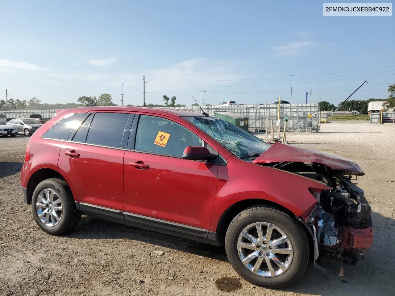 2014 Ford Edge Sel VIN: 2FMDK3JCXEBB40922 Lot: 68697784