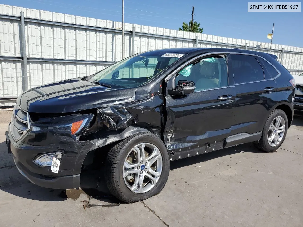 2015 Ford Edge Titanium VIN: 2FMTK4K91FBB51927 Lot: 56566734