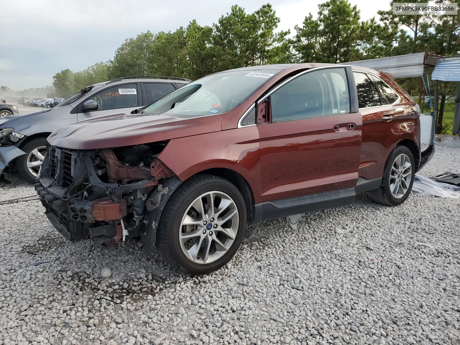 2015 Ford Edge Titanium VIN: 2FMPK3K90FBB33656 Lot: 63343504