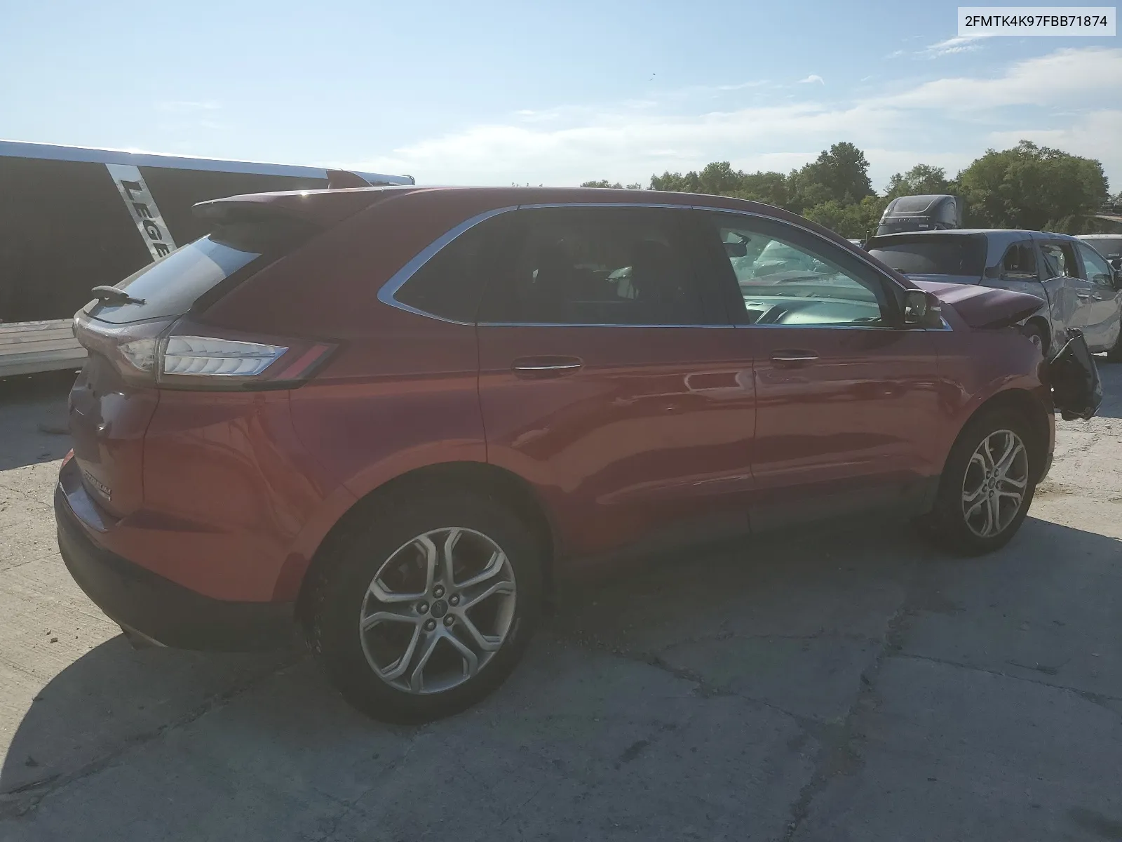 2015 Ford Edge Titanium VIN: 2FMTK4K97FBB71874 Lot: 66930884