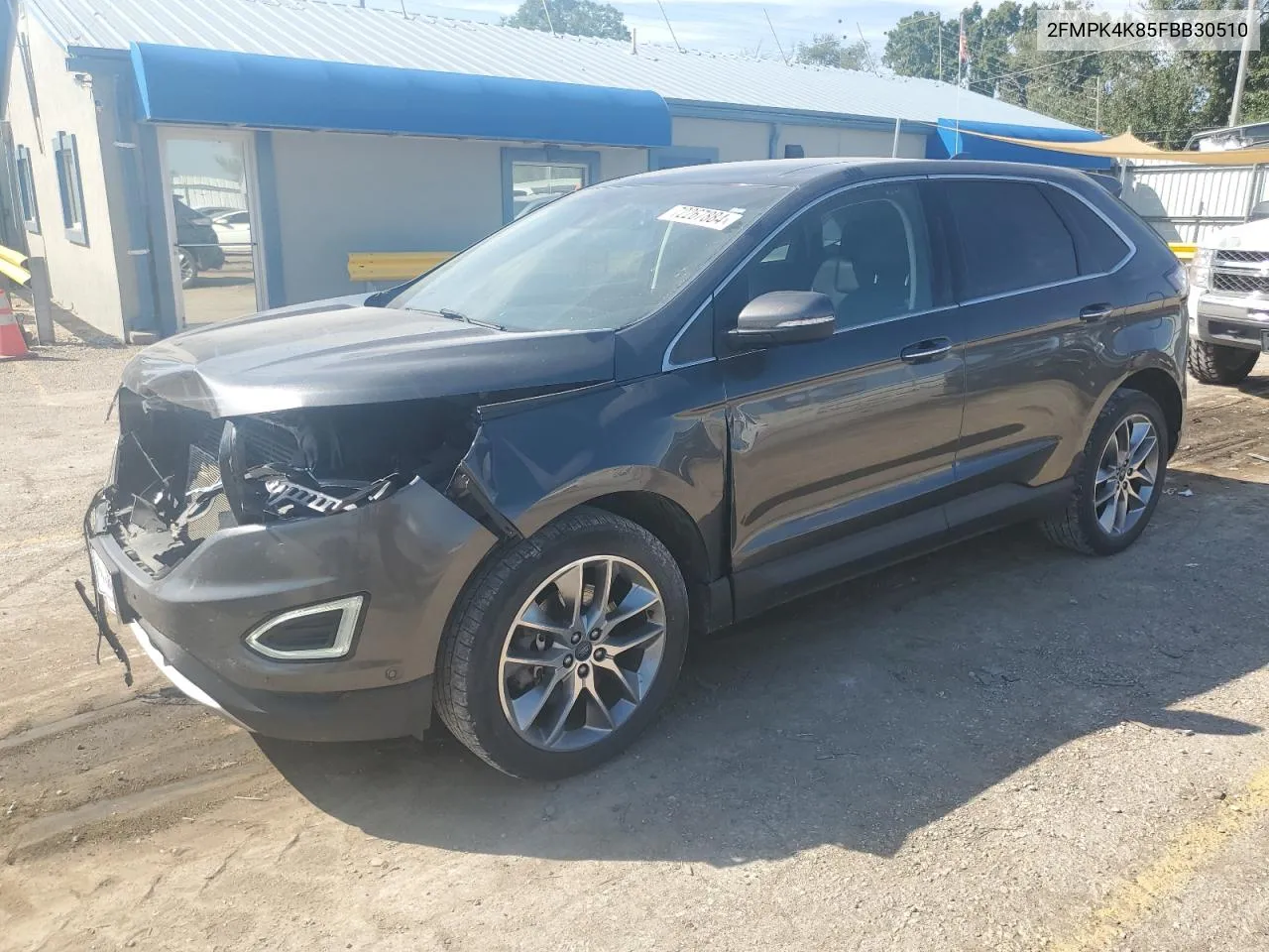 2015 Ford Edge Titanium VIN: 2FMPK4K85FBB30510 Lot: 72267884