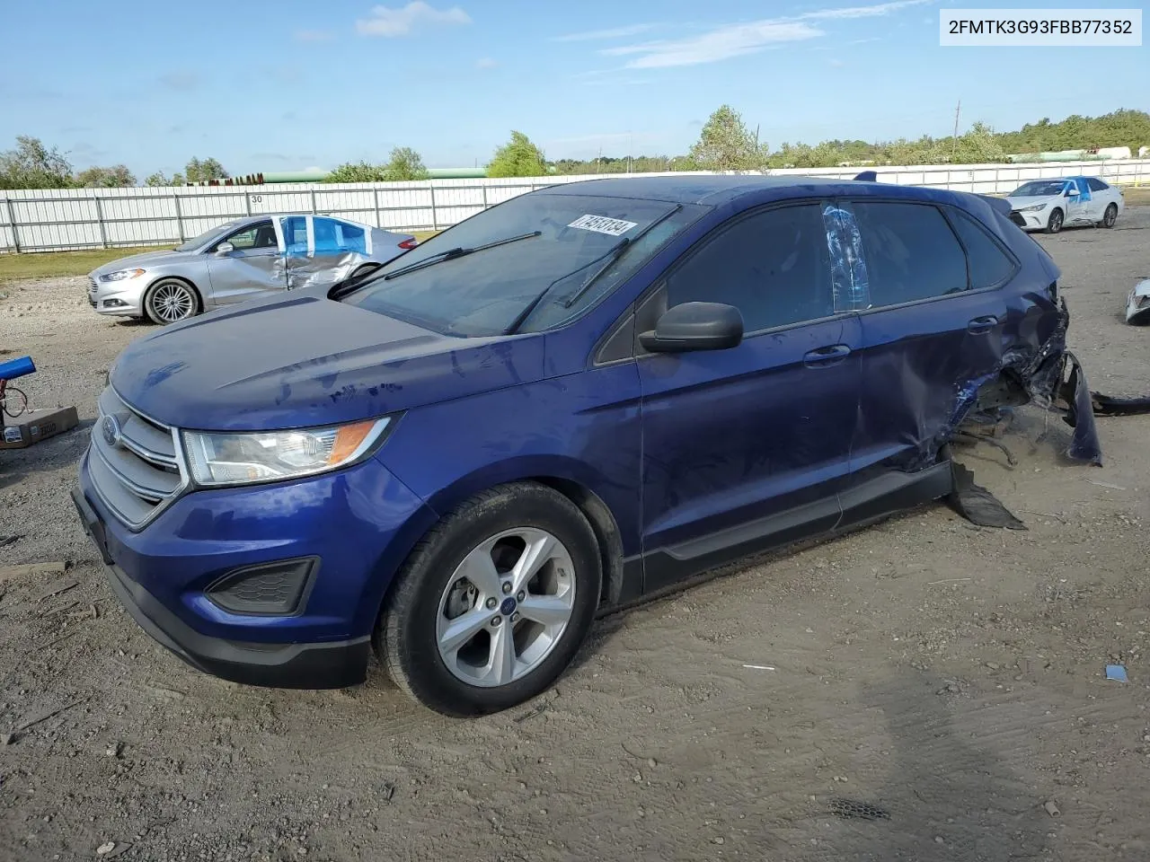 2015 Ford Edge Se VIN: 2FMTK3G93FBB77352 Lot: 74513134