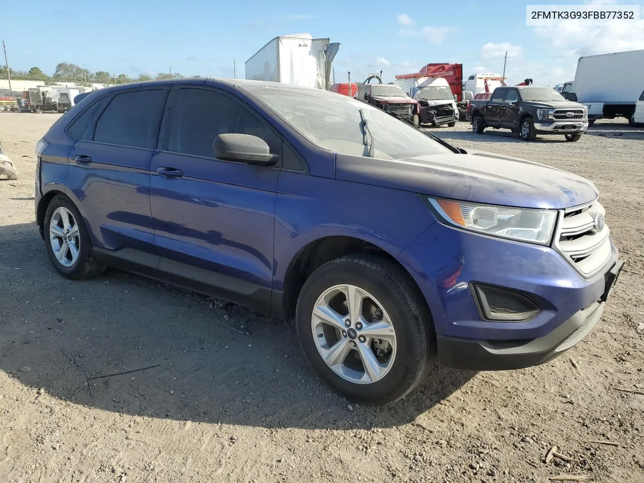 2015 Ford Edge Se VIN: 2FMTK3G93FBB77352 Lot: 74513134